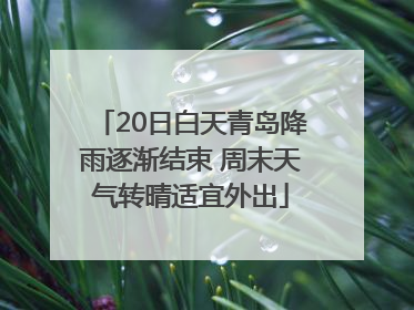 20日白天青岛降雨逐渐结束 周末天气转晴适宜外出